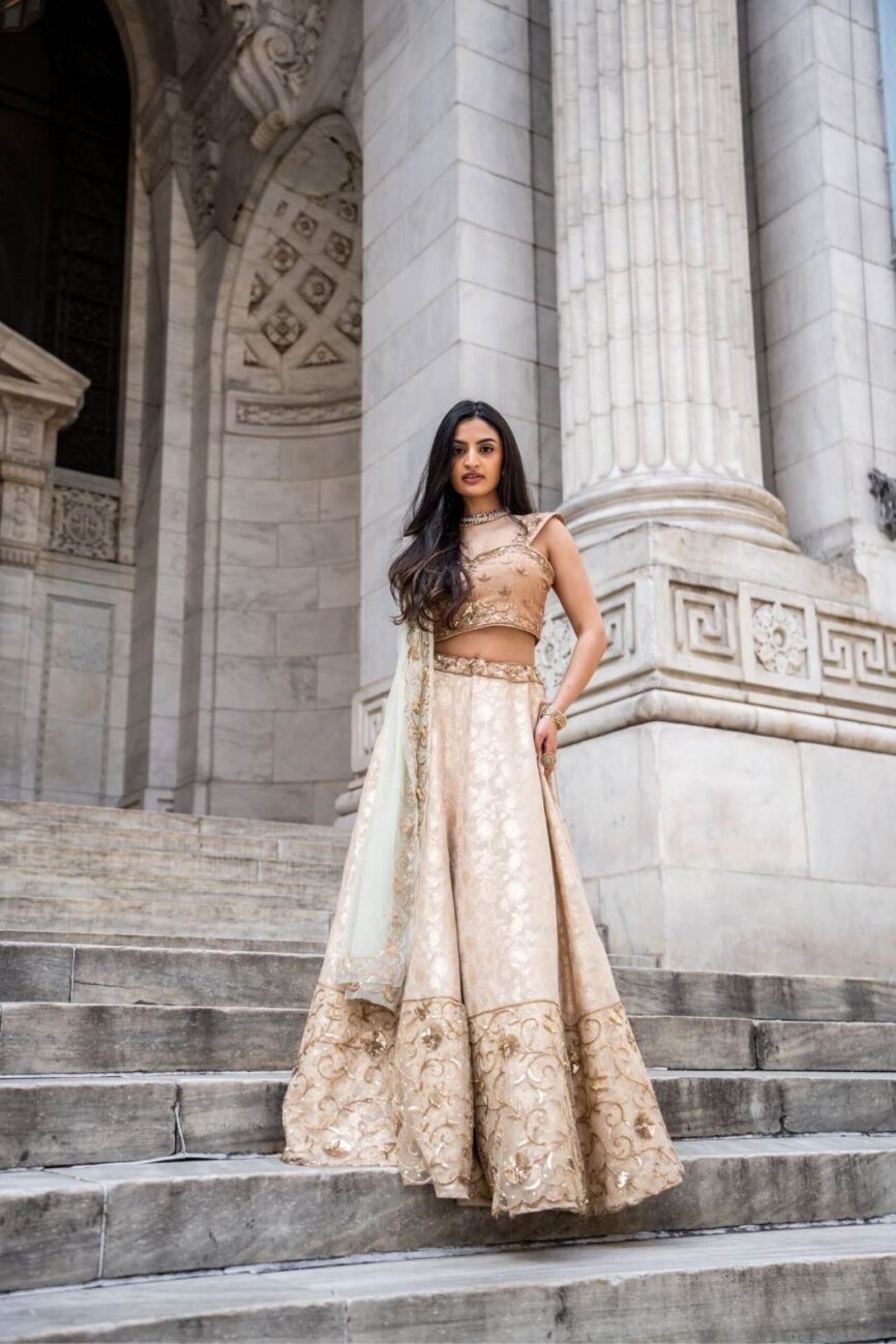 Ivory Banarasi Brocade Lehenga