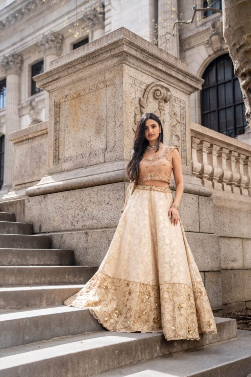 Ivory Banarasi Brocade Lehenga