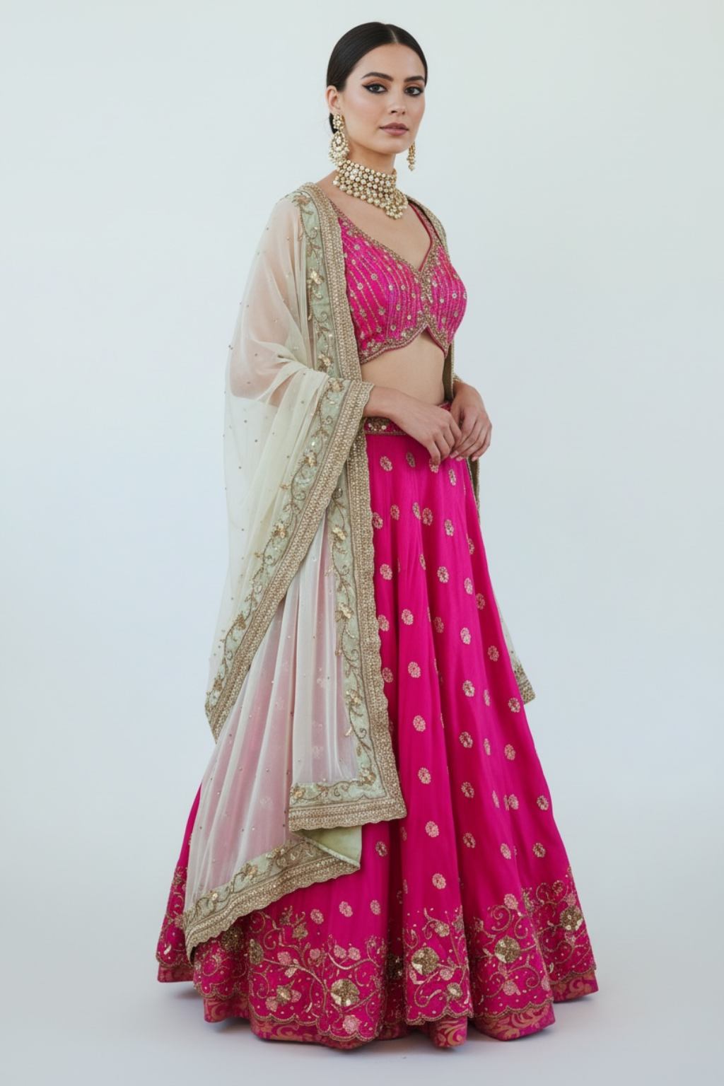 Rani Pink Banarasi Lehenga - Image 2