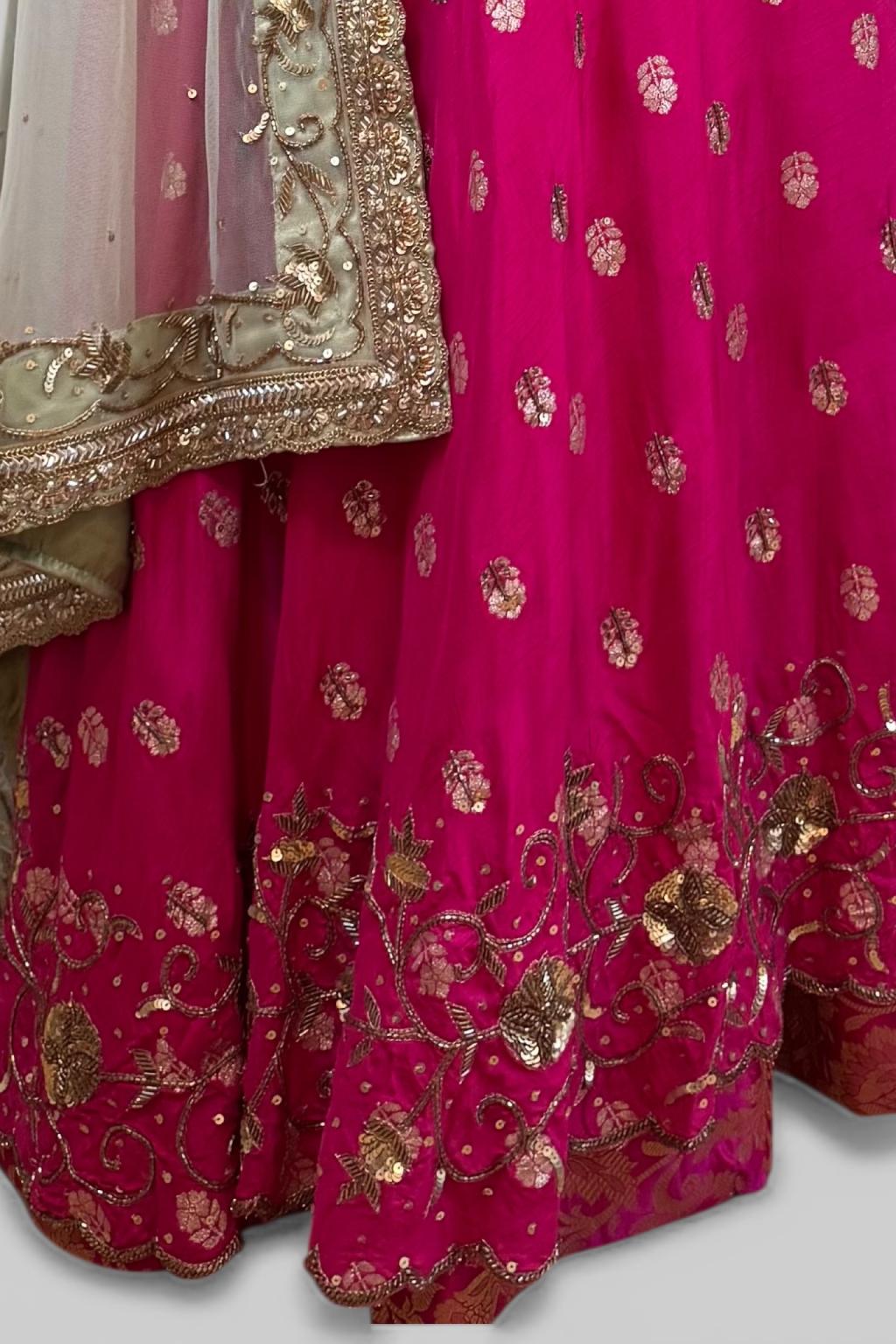Rani Pink Banarasi Lehenga - Image 3